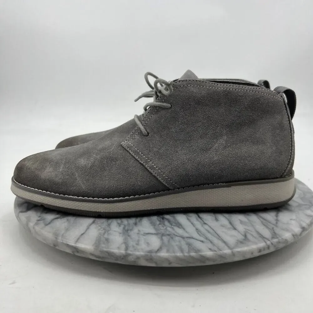 Johnnie O Mens 10‎ Boots Grey Suede The Chill Chukka 2.0 Shoes Lace Up Ankle
